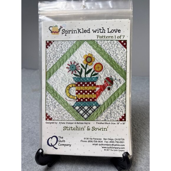 Sprinkled with Love Quilt Set of 7 Block Patterns by The Quilt Company Button Em - Picture 5 of 13